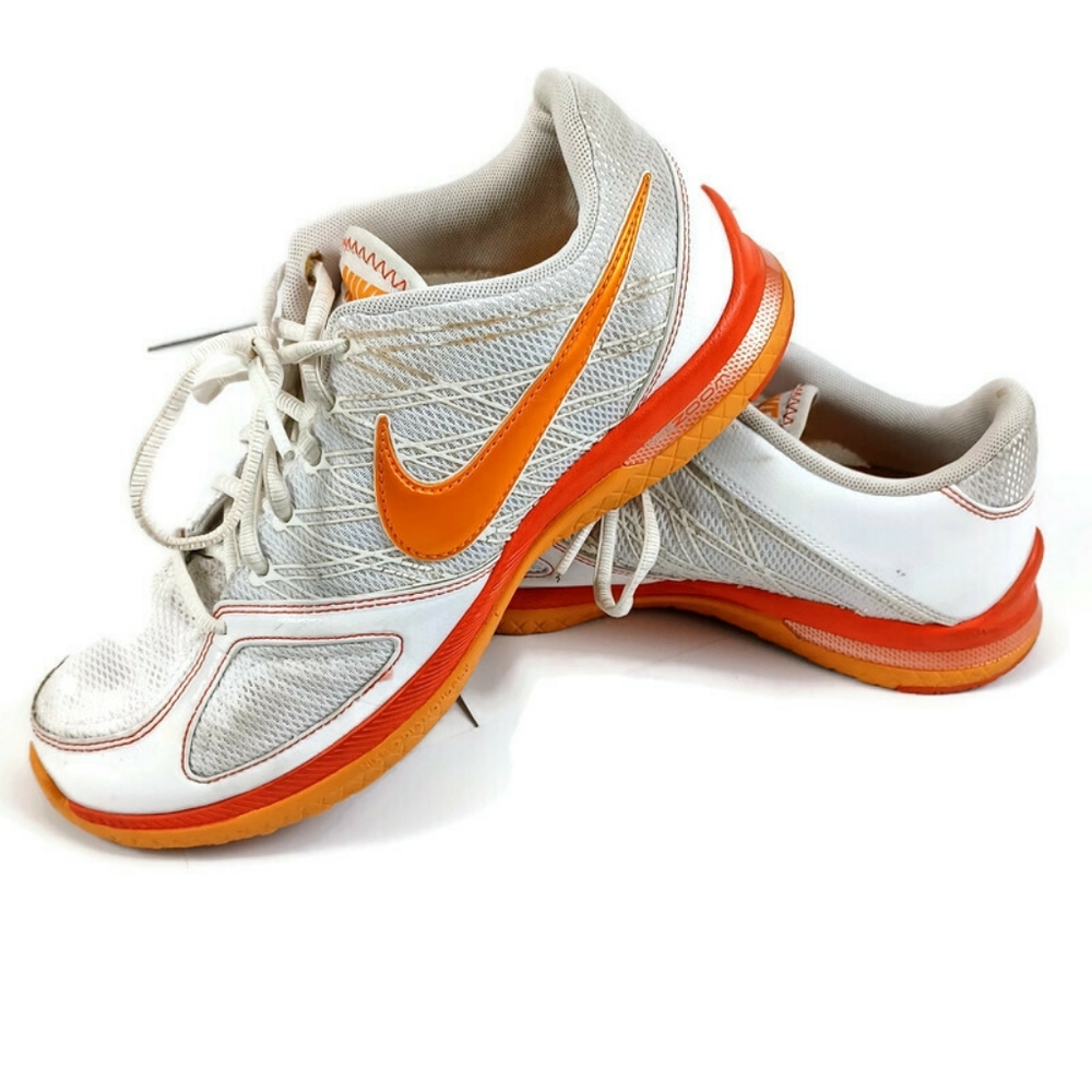 Nike Zoom Shoes Womens 8.5 Orange/White Lace Up Non Marking Athletic *MINOR WEAR